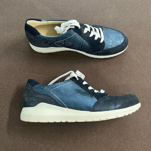 Waldlaufer German Brand Blue Leather & Suede Sneaker UK Size 5 (U.S. 7-7.5) - Picture 1 of 10